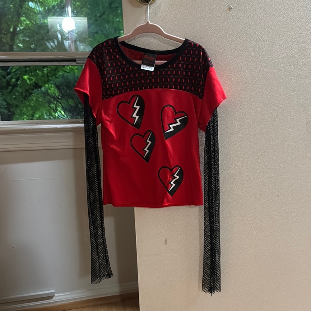Red and Black Heart Kids Top